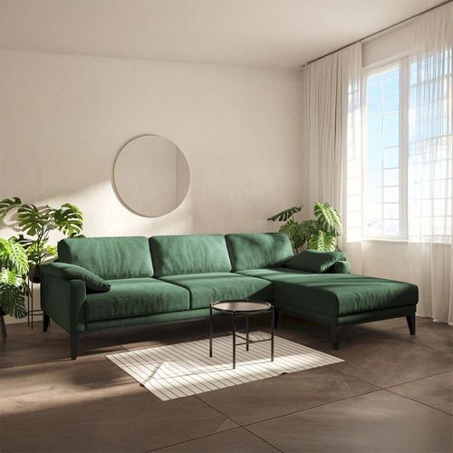 Canapé D'angle Droit En Polyester Vert Foncé