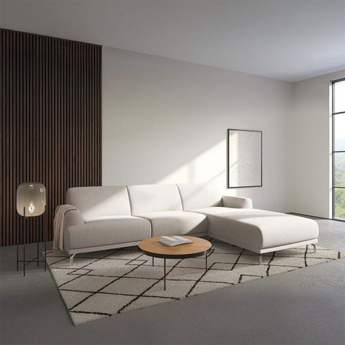 Canapé D'angle Droit En Polyester Beige
