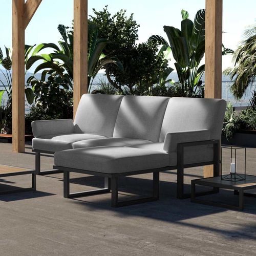 Canapé D'angle Gris Clair - Cadre Anthracite