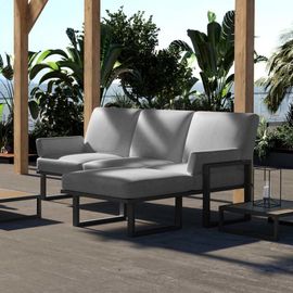 Canapé D'angle Gris Clair - Cadre Anthracite