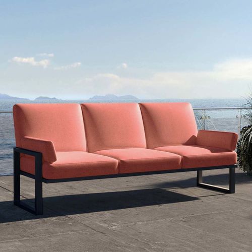 Canapé 3 Places Corail - Cadre Anthracite