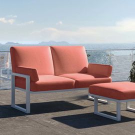 Canapé 2 Places Corail - Cadre Blanc