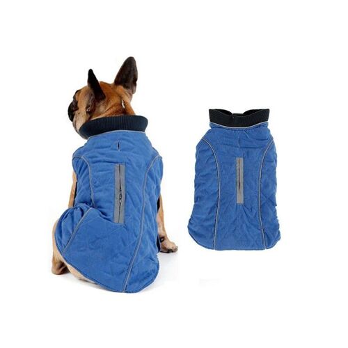 Manteau Coupe-Vent Pour Chien Xl Avec Bandes Réfléchissantes Bleu
