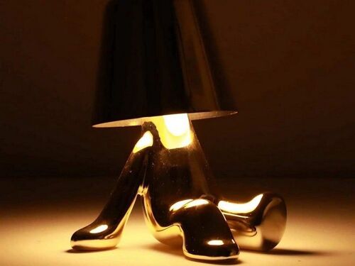 Lampe De Bureau Tactile Golden Man Avec 3 Niveaux De Luminosité, Rechargeable Par Usb, Veilleuse Led