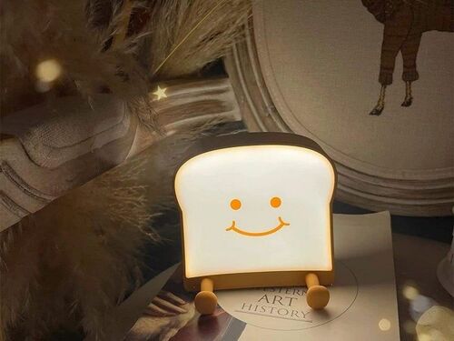 Veilleuse Led Rechargeable Pour Pain Grillé Avec Activation Tactile Et Support Pour Téléphone Portable