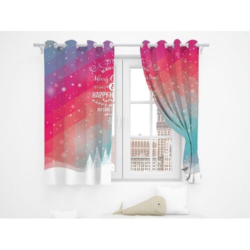 Paire De Rideaux Occultants De Noël Imprimés En 3d, Taille Moyenne, 70 X 160 Cm, Isolants Et Bloquant La Lumière