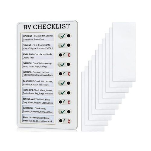 Tableau mémo de liste de contrôle quotidienne pour camping-car avec papier détachable et fonctions de gestion des tâches