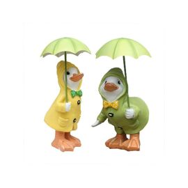 Statues De Jardin En Forme De Canard Parapluie ¿ Ornements En Résine Pour Décoration Extérieure, Pelouse Et Maison