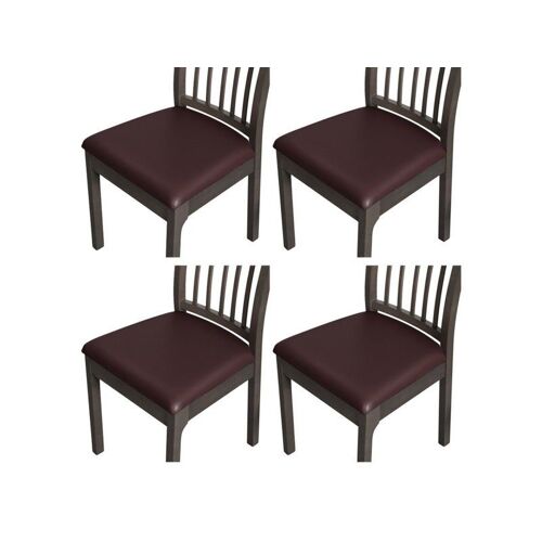 Lot De 4 Housses De Chaise De Salle À Manger En Cuir Synthétique Imperméables ¿ Couleur Café