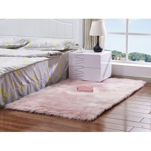 Tapis De Sol Antidérapant En Peluche Rose 60 X 180 Cm Pour Chambre À Coucher