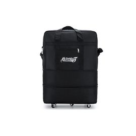 Sac de voyage à roulettes 63 x 40 x 20 cm, extensible, tissu Oxford, noir