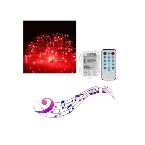 Guirlande Lumineuse Musicale À 50 Led, 5 M, À Piles, Avec Télécommande