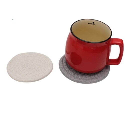 Lot De 6 Dessous De Verre Tressés Avec Support, Absorbants, Résistants À La Chaleur, Ronds, 11 Cm De Diamètre, 3 Couleurs