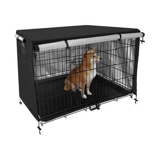 Housse De Protection Pour Cage De Transport Pour Chien - Résistante Au Vent, Noire, Petite Taille, Polyester 210d, Compatible Avec La Plupart Des Cages Standard
