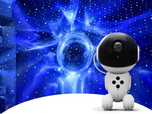 Projecteur De Galaxie Robot Astronaute Avec Effets De Nébuleuse Et Télécommande Pour Projection Au Plafond Et Au Mur