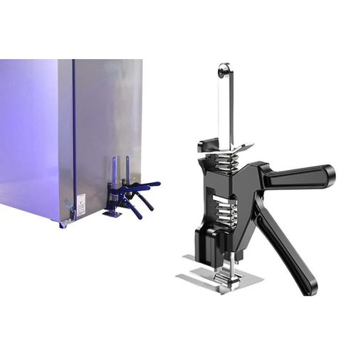 Outil de serrage pour bras de levage pour le levage et l'installation de charges lourdes sur portes, fenêtres, armoires et meubles
