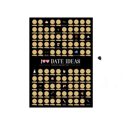 Affiche à gratter pour rendez-vous en couple - 100 idées de rendez-vous uniques pour les couples