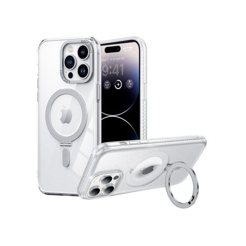Coque magnétique antichoc argentée pour iPhone 14 Plus