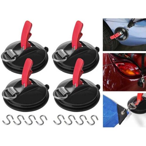4 Ancrages À Ventouse Avec 8 Crochets Pour Tente Extérieure Et Auvent De Voiture