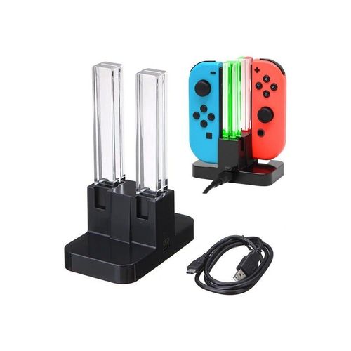 Station De Charge Pour 4 Manettes Joy-Con Nintendo Switch Avec Indicateur Led Et Câble Type-C