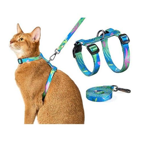 Ensemble Harnais Et Laisse Réglables Pour Chat En Forme De H, Vert, Anti-Fuite