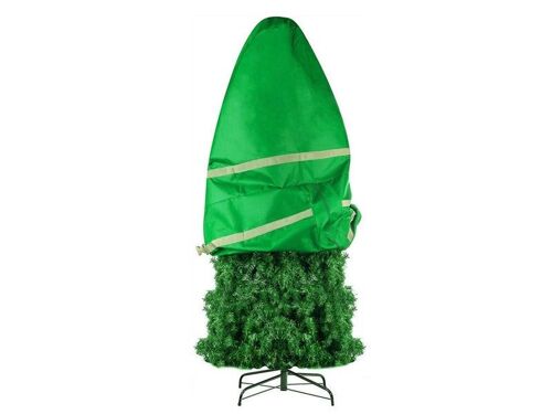 Sac de rangement pour sapin de Noël 45 x 100 pouces en tissu Oxford vert avec bande élastique