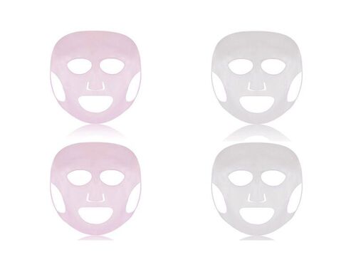 Masques faciaux réutilisables en silicone ¿ Lot de 4 pour une rétention d'humidité et un maintien sûr
