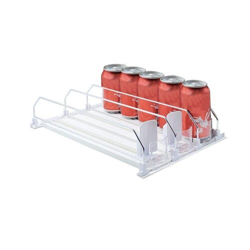 Distributeur Automatique De Canettes De Soda Avec Poussoir Coulissant - Blanc, Réglable, Facile À Nettoyer, Base Antidérapante