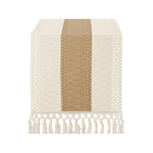 Chemin De Table En Macramé 120 X 30 Cm, En Toile De Jute Et Coton Avec Pompons, Pour Dîners, Mariages Et Décoration D'intérieur