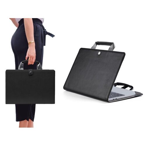 Housse en cuir PU noir pour MacBook Pro 13.3 et MacBook Air 13.3 - Housse de protection avec poignée