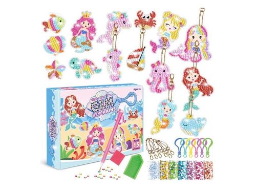 Kit De Porte-Clés À Strass Sirène Et Licorne, Ensemble De Bricolage Artisanal