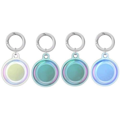 Lot De 4 Étuis De Protection Pour Apple Airtag Avec Porte-Clés ¿ Résistant Aux Rayures, Support En Tpu Coloré