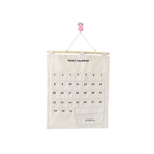Sac de rangement pour calendrier suspendu avec 32 poches pour organiser vos mémos et autres essentiels