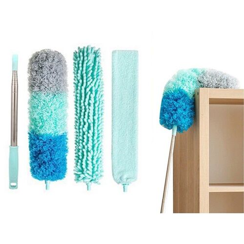 Kit de plumeau en microfibre avec manche extensible et têtes lavables pour un nettoyage facile