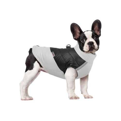 Gilet Imperméable Pour Chien Gris Taille L Pour L'hiver Avec Bandes Réfléchissantes Et Anneau En D Pour Attache De Laisse