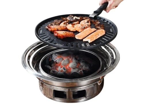 Ensemble de 6 poêles antiadhésives pour barbecue, pour la cuisson au charbon de bois et le barbecue coréen