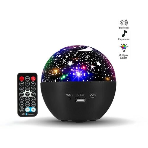 Projecteur de veilleuse LED Bluetooth avec télécommande et haut-parleur intégré