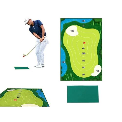 Ensemble De Tapis De Golf Chipping Pour Entraînement Intérieur Et Extérieur Avec Balles Et Sac De Rangement