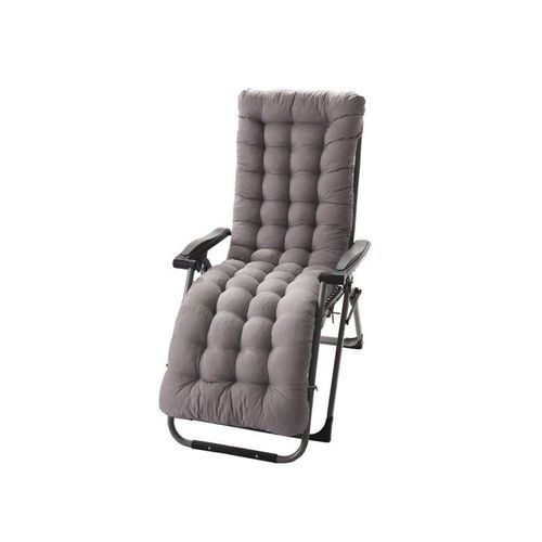 Coussin De Chaise Longue Gris 125 X 48 Cm, Épais Et Rembourré, Pour Bancs Et Chaises Longues D'extérieur