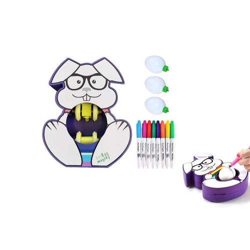 Kit de décoration d'?ufs de Pâques avec toupie et ?ufs en plastique - Activité artistique et artisanale
