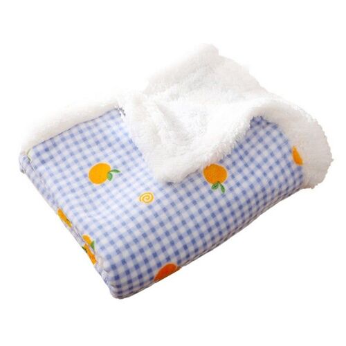 Couverture Double Couche Pour Chat 100 X 80 Cm, Plaid Bleu Chaud En Peluche
