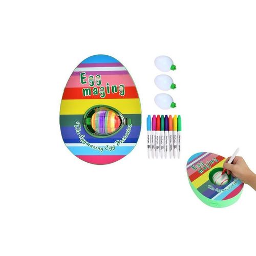 Kit de décoration d'?ufs de Pâques avec toupie et ?ufs en plastique - Activité artistique et artisanale sans dégâts