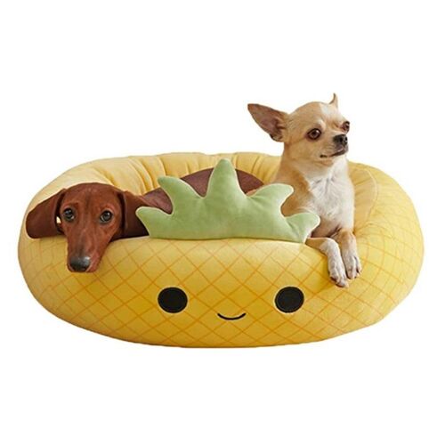Panier Ananas De 40 Cm Pour Chats Et Petits Chiens, Niche Moelleuse Et Confortable.