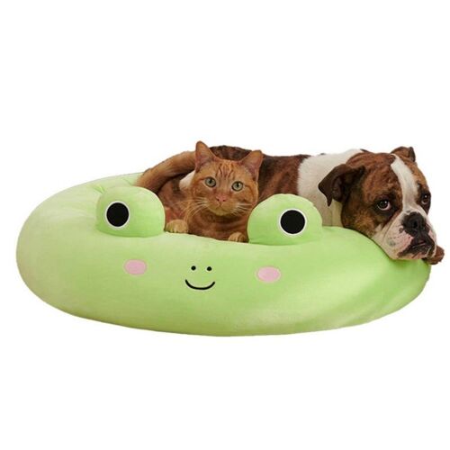 Panier Grenouille De 40 Cm Pour Petits Chiens Et Chats, Niche En Peluche Avec Bords Surélevés, Espace De Couchage Confortable