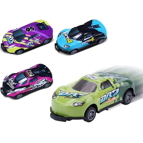 Coffret de 4 voitures à friction pour enfants : cascades, véhicules mécaniques, jouets de course, à partir de 3 ans