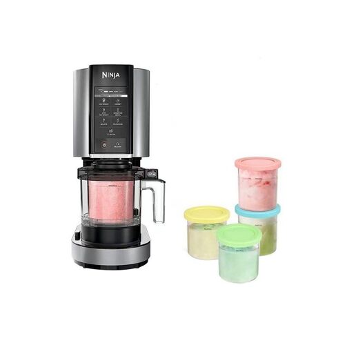 Lot de 4 pots de conservation pour glace Ninja Creami NC299AM C300s Series ¿ Contenants transparents avec couvercles
