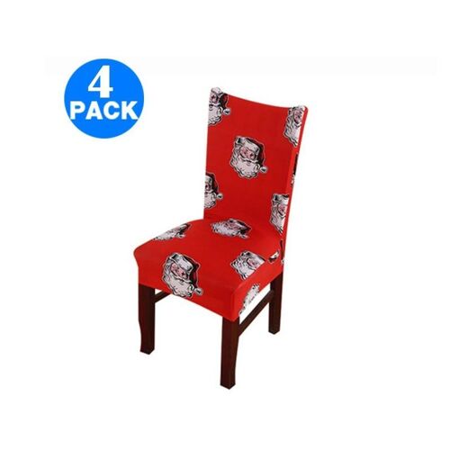 Lot De 4 Housses De Chaise De Noël Élastiques Pour La Décoration Des Fêtes Et La Protection Des Meubles