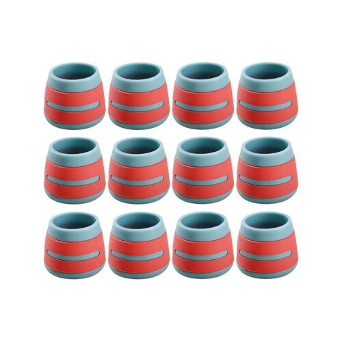 Lot de 12 protège-pieds de chaise bleus pour meubles - Protections de sol, réduction du bruit, antidérapants, matériau TPR durable