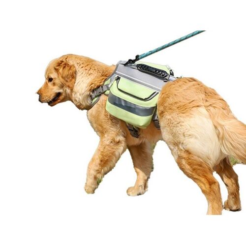 Sac À Dos Réglable Pour Chien Avec Bande Réfléchissante Pour Randonnée Et Activités De Plein Air - Vert
