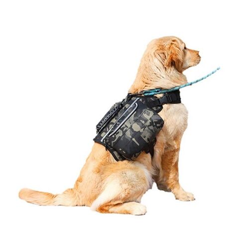 Sac à dos pour chien avec bande réfléchissante - Sac de randonnée réglable pour chien - Noir